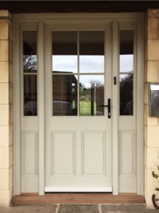 NEW WOODEN PAINTED DOOR AND SIDE FRAMES